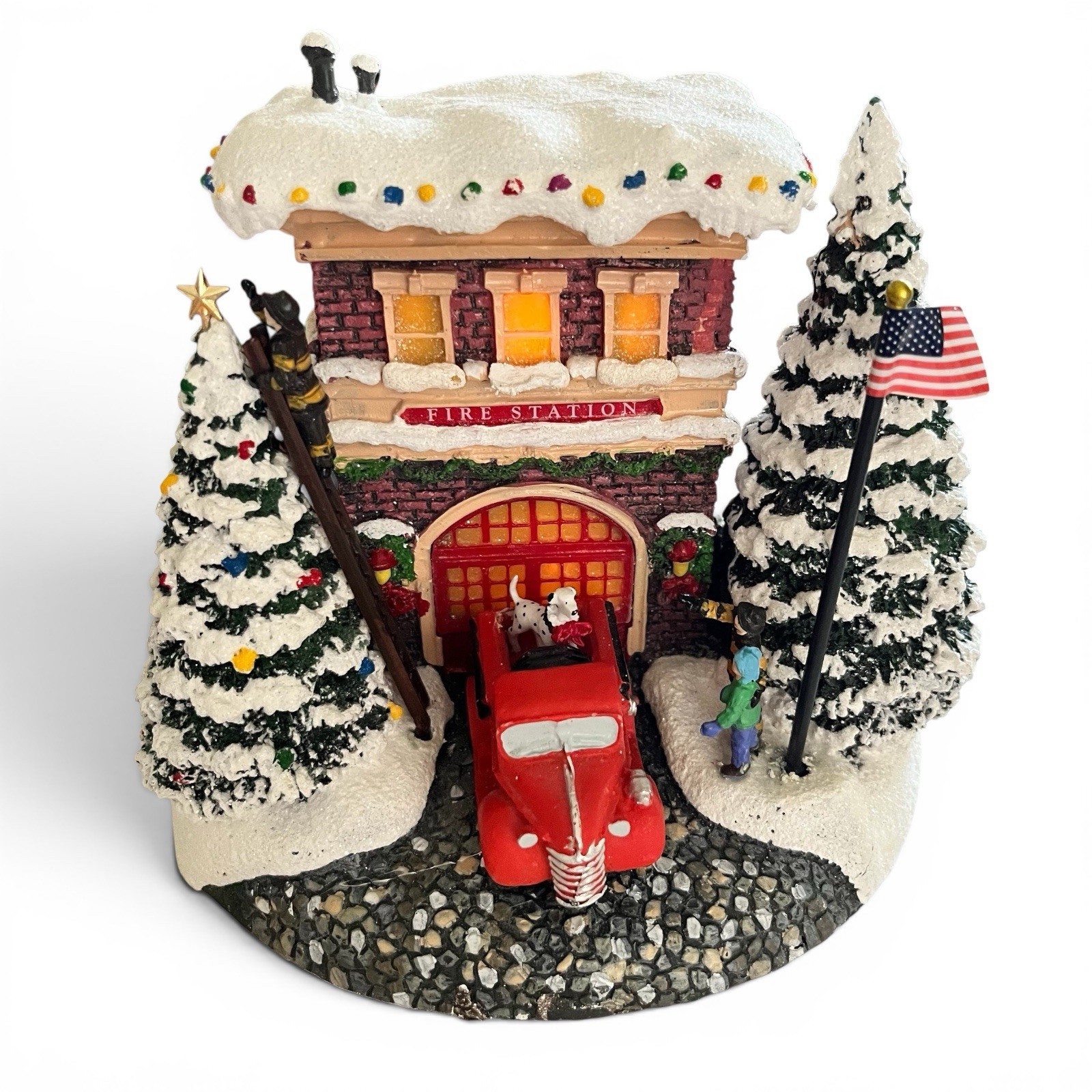 Thomas Kincade Light-up Fire Station A First Responders Christmas 2019