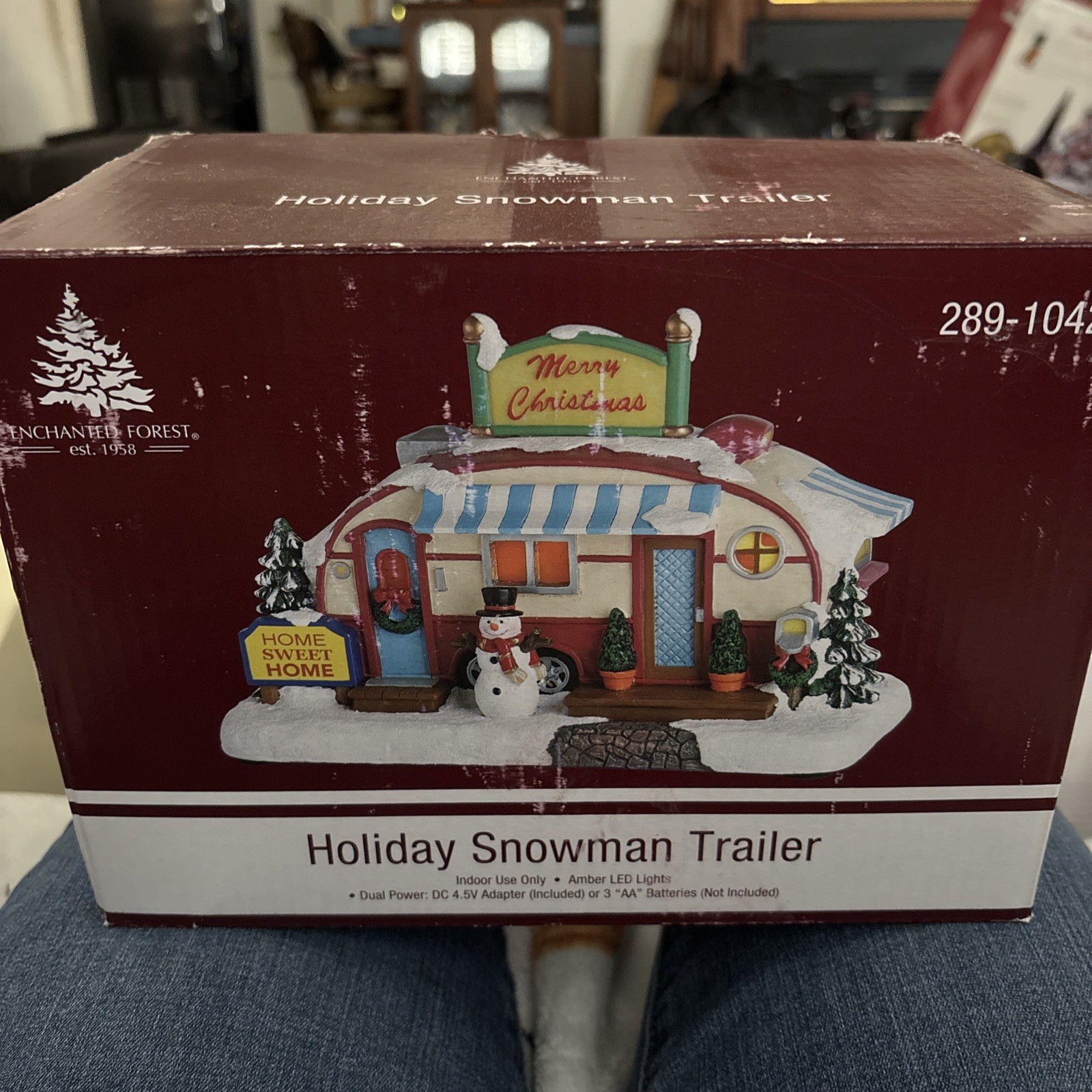 Enchanted Forest Holiday Snowman Trailer Lighted Christmas Village Decoration