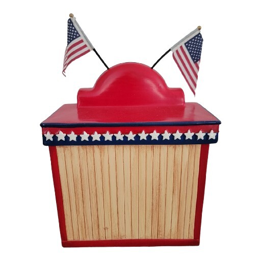 Dept. 56 Snow Village Uncle Sam’s Fireworks Stand Set of 2 Retired 1998 July 4