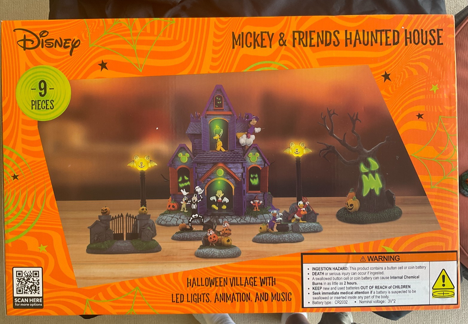 NIB Disney Mickey & Friends Halloween Village Haunted House Music 9 PC