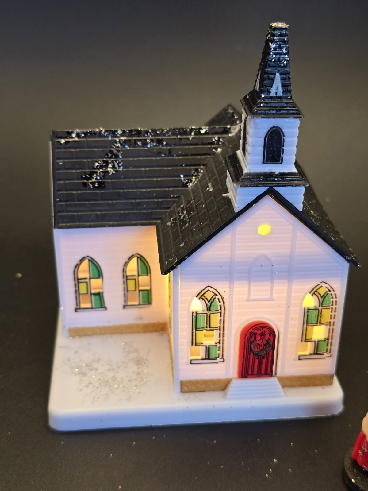 Cobblestone Corners Miniature WINTER CHURCH CHAPEL Village Battery Lighted + Lot
