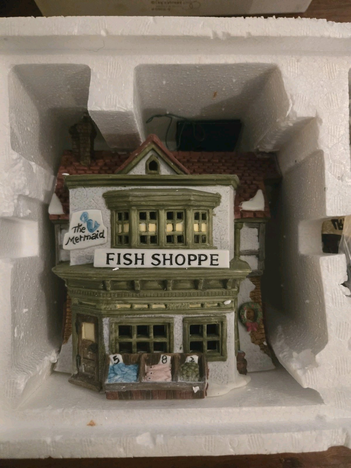 Vintage Department 56 Dickens’ Village “The Mermaid Fish Shoppe” W/Box