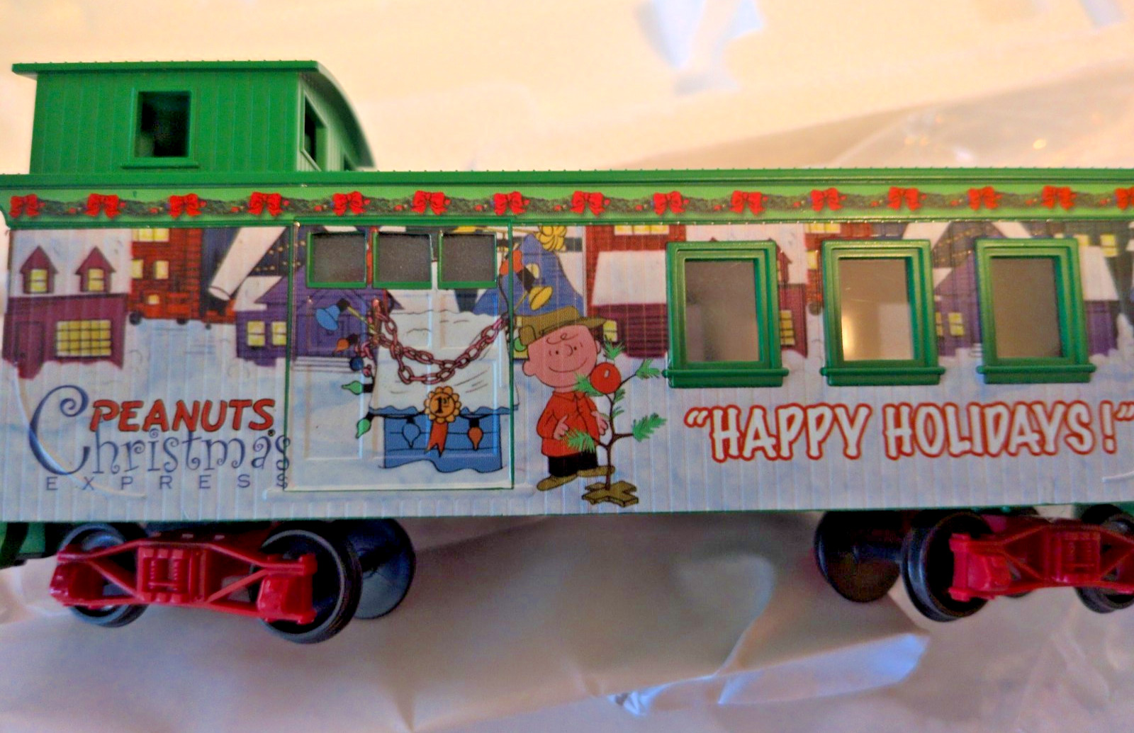 Peanuts Christmas Express Train Car Hawthorne Village Happy Holidays Caboose COA