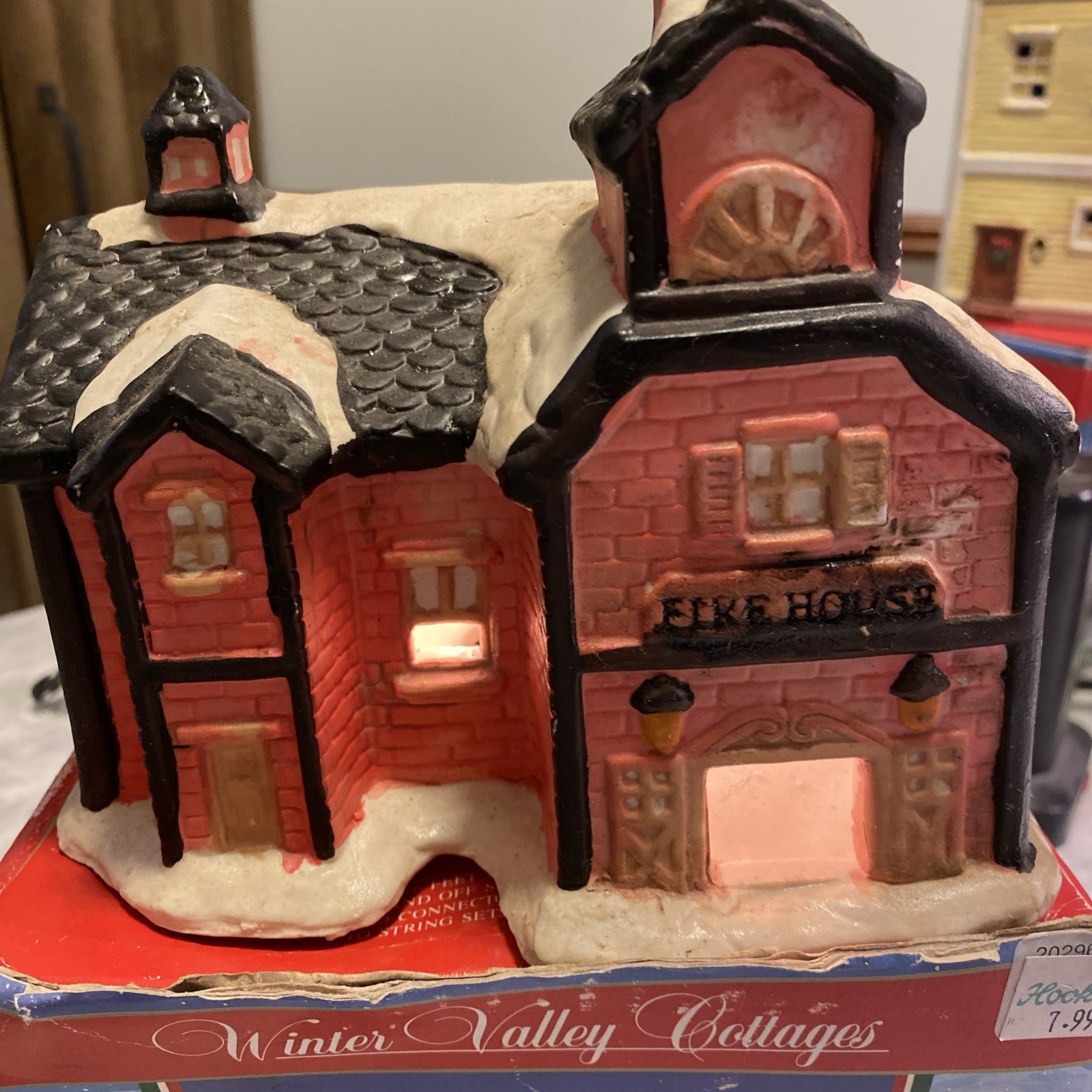 Winter Valley Cottages Lot Of 3: Drug Store, Fire House, & Post Office. With Box