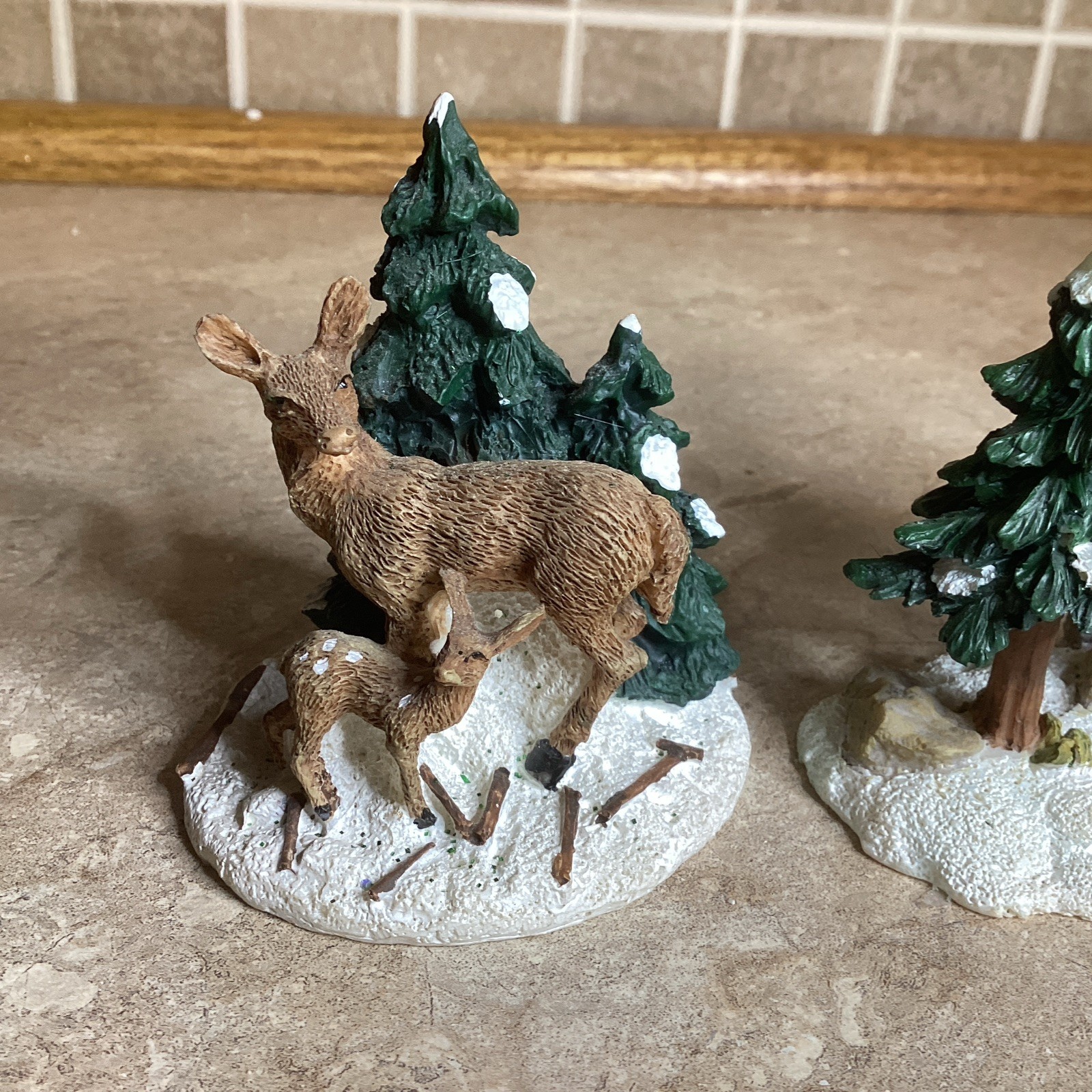 Set of 6 -Christmas Village Accessories- 3” People,trees,deer – EUC