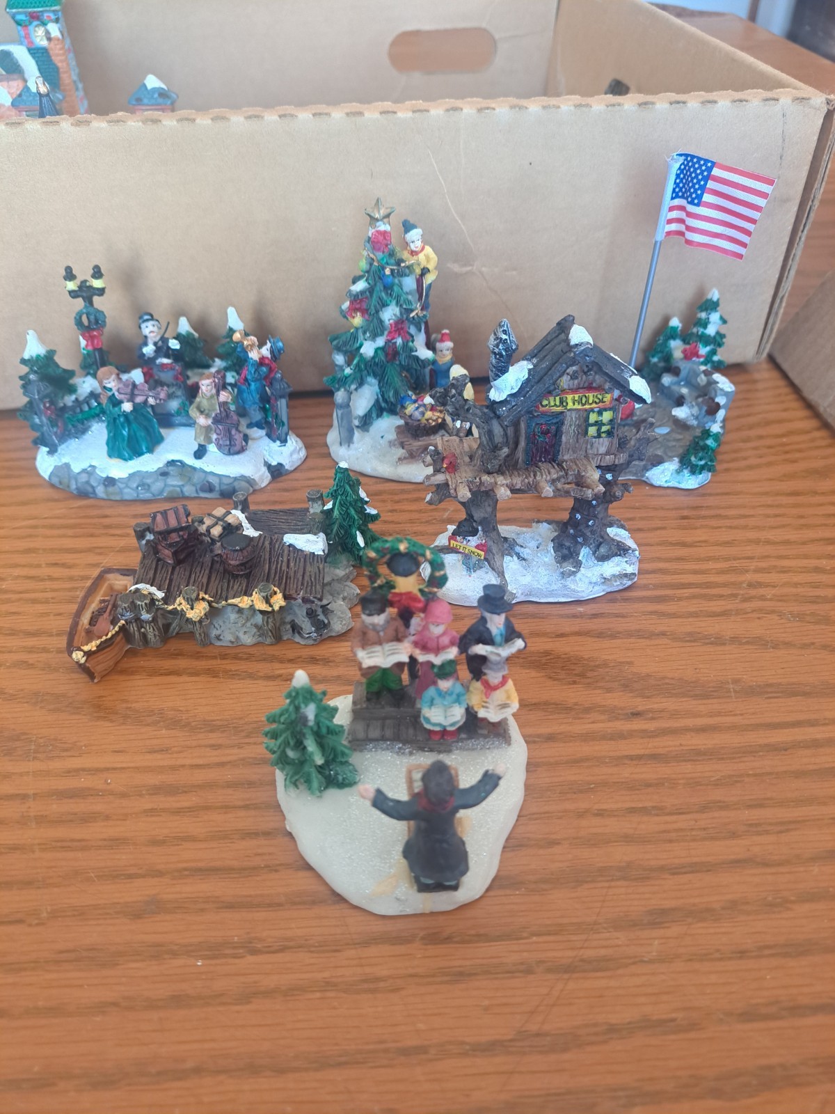 Cobblestone Corners Christmas Village Collection Porcelain Holiday 120 Pieces