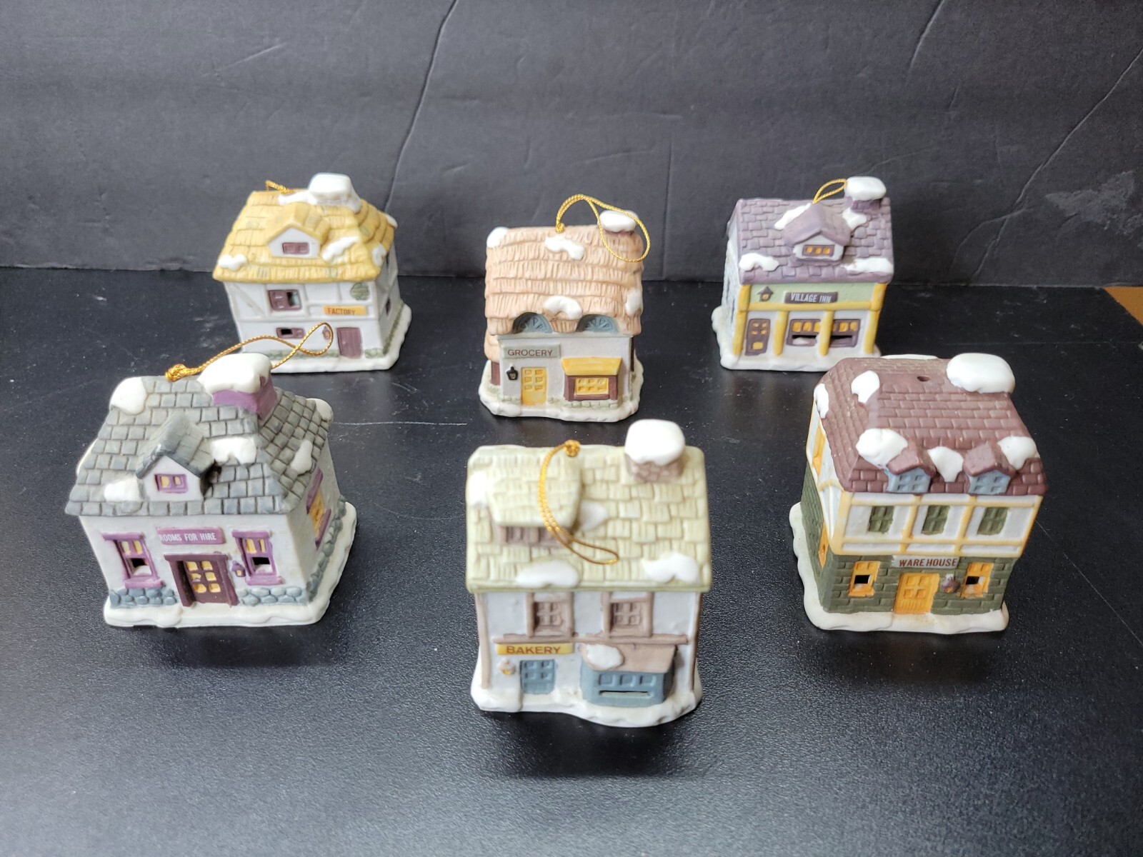 6 Dickens Village Bell Lights Porcelain J.S.N.Y Philippines Vintage