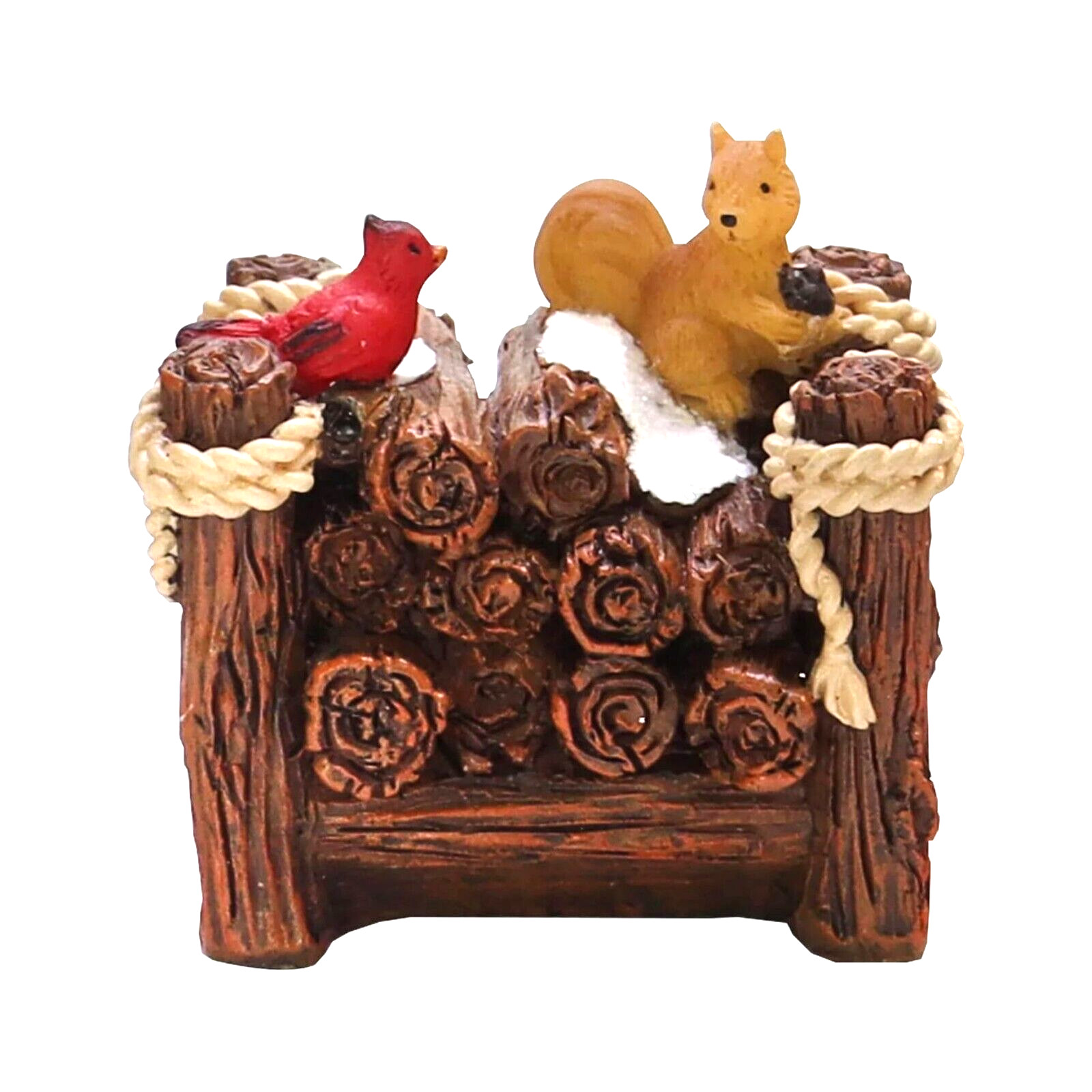 HOLIDAY TIME CHRISTMAS VILLAGE HOUSE ACCESSORIES – WOODPILE SCENE FIGURE (B)