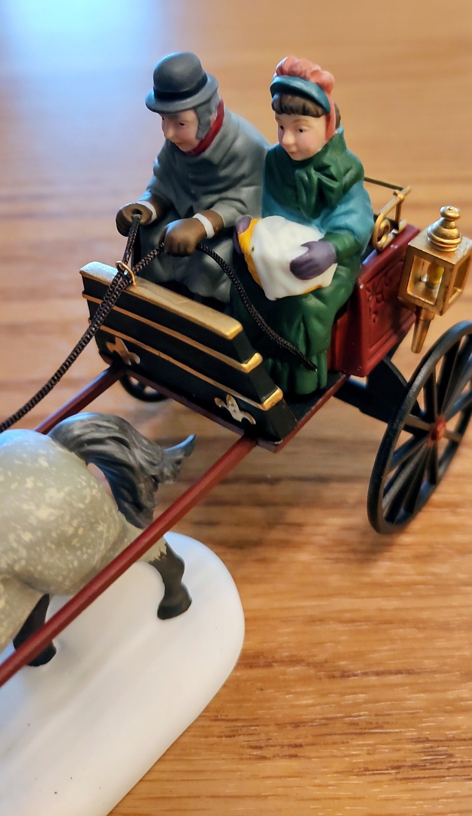 Vintage Dept 56 Red Christmas Sulky 58401 1996 Heritage Village Horse RET’D