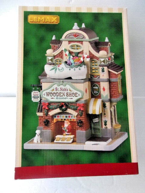 LEMAX #35069 “ST. NICK’S WOODEN SHOE SHOP” LIGHTED BUILDING NEW IN BOX
