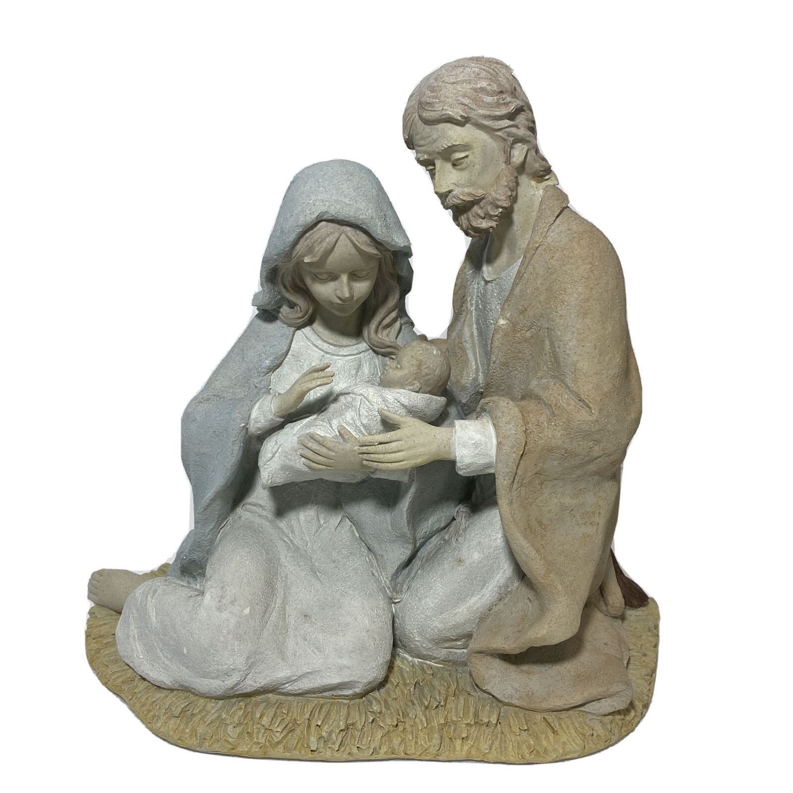 Christmas Village Access – Mary, Joseph & Jesus – Small Nativity Set – CEMENT