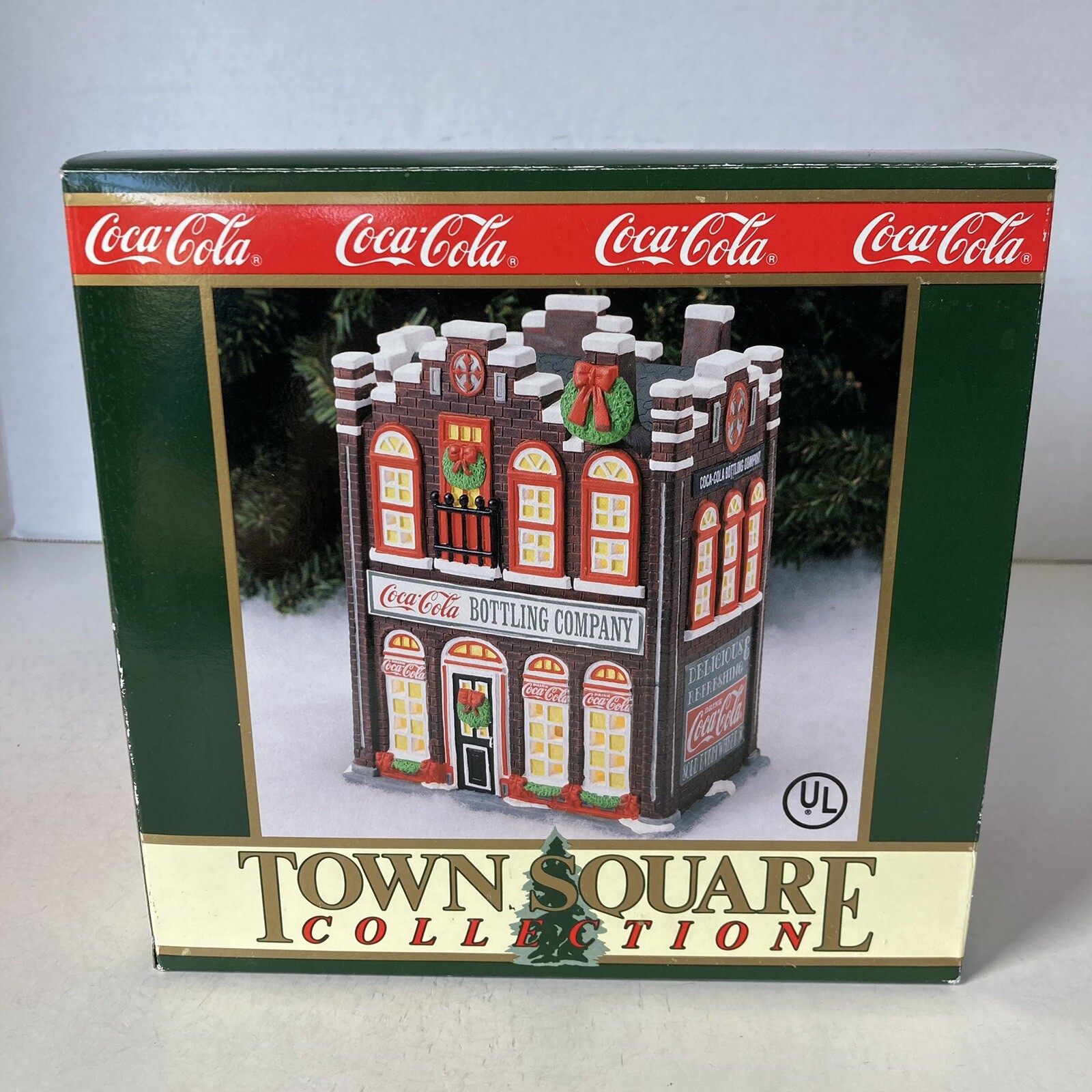 Coca-Cola 1995 Town Square Collection Christmas Village Lighted Bottling Company