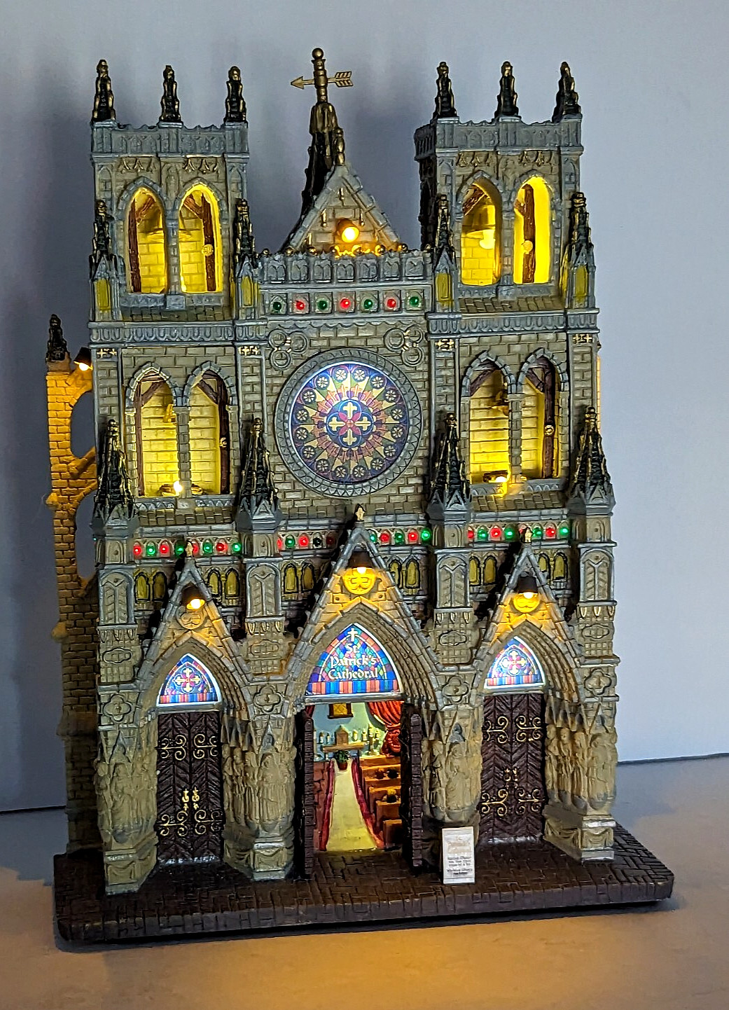 Lemax St Patricks Cathedral Facade Village Hanging Lighted Church Dublin Ireland