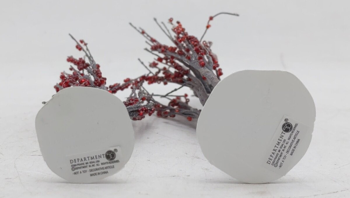 Dept 56 4020263 Village Accessories “Winter Berry Trees” (Set Of 2) EX/Box