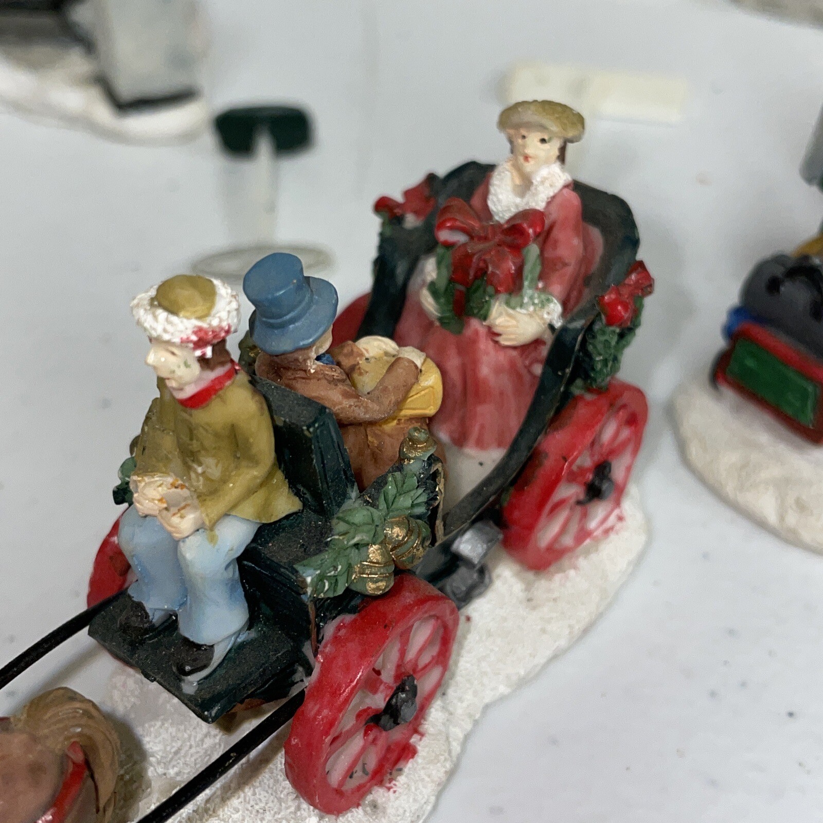 Vintage Christmas Village Figurine Lot Various Christmas Santa Clause Figures