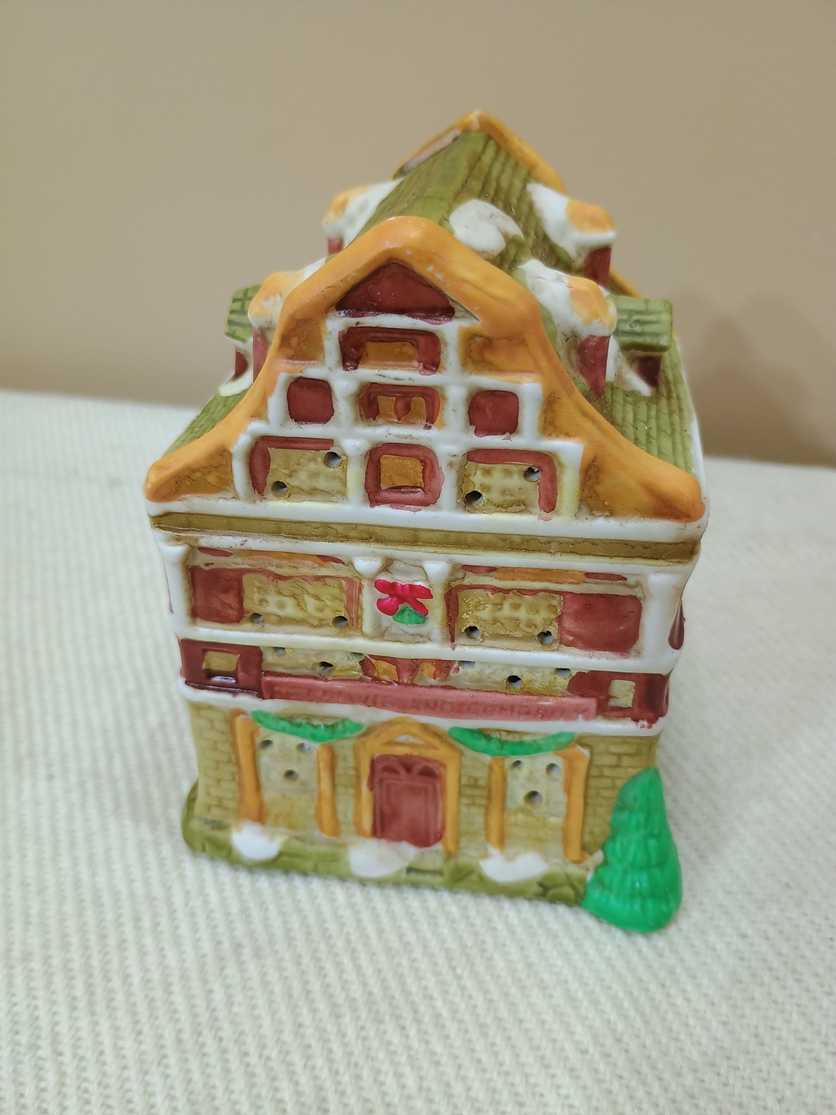 Lot of 6 National Decorations Vintage 1991 Christmas Houses Village Ceramic