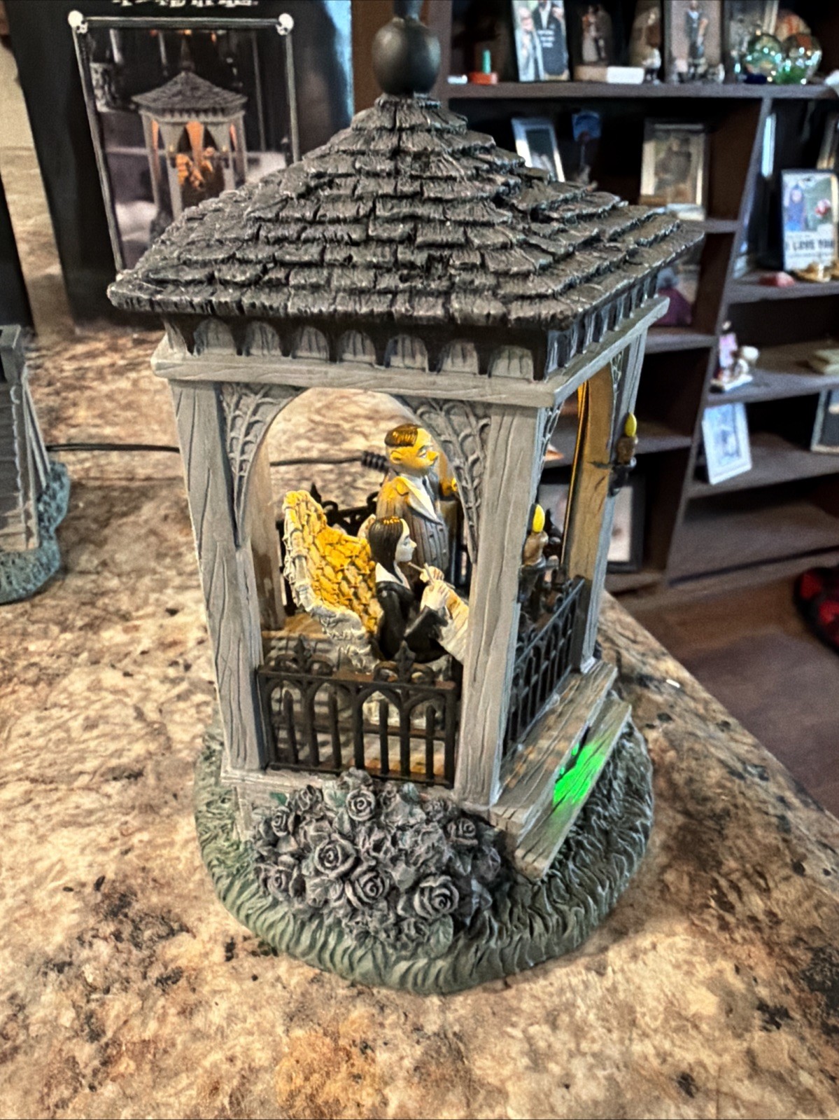 Lot Of 2 Dept 56 The Addams Family Carriage House/Gazebo At Moonlight VG! READ👇