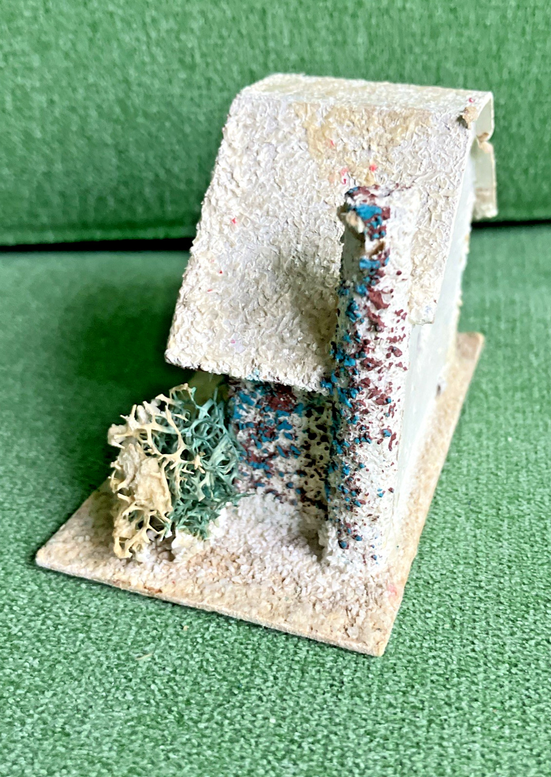 5 Different VTG Christmas Putz Houses, Cardboard w Mica Glitter, Windows, Trees