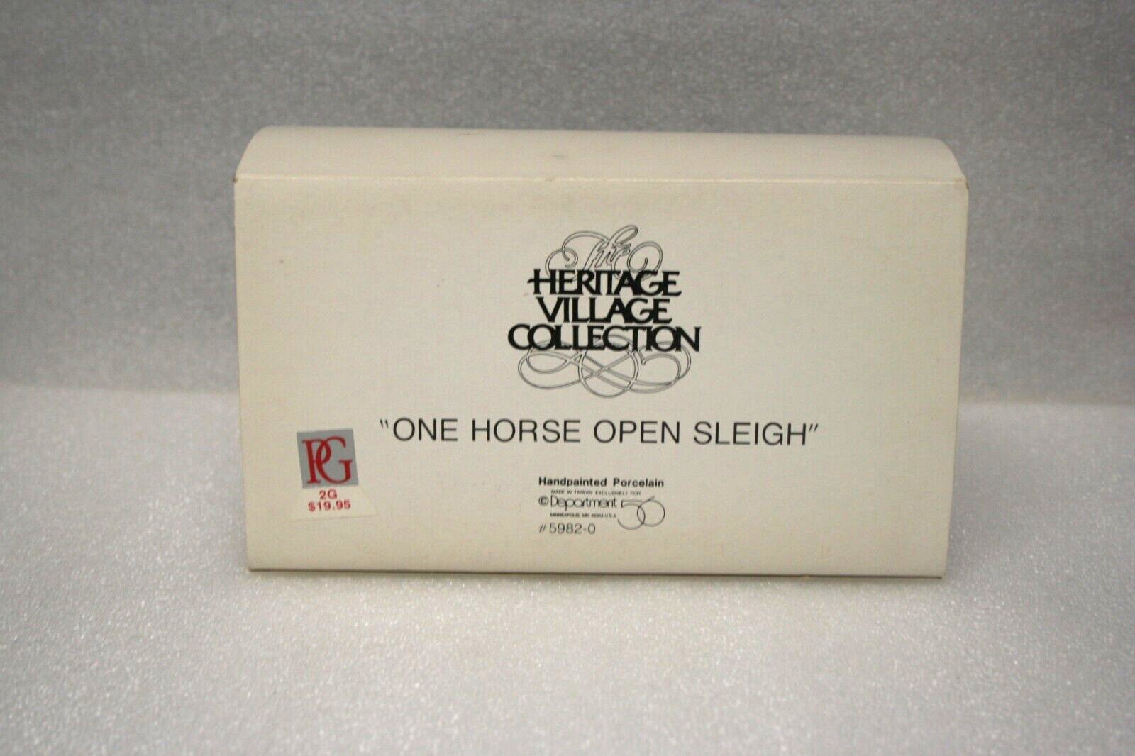 Dept 56 Heritage Village Collection One Horse Open Sleigh 5982-0 ’88