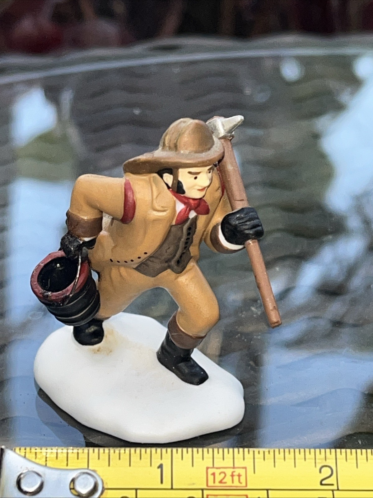 DEPT 56 Christmas Village REPLACEMENT FIGURE Fireman With Bucket & Ax