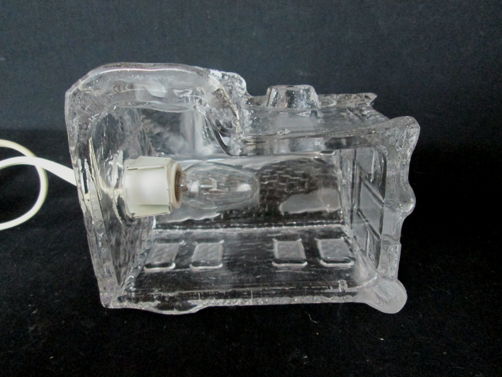 Miniature Clear/Frosted Glass Cottage/House Nightlight Figurine Decor