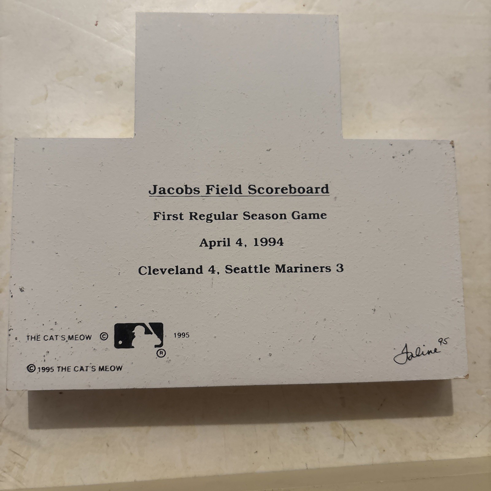 Set of 2 Cleveland Indians Cats Meow Baseball Stadium & Scoreboard Jacobs Field