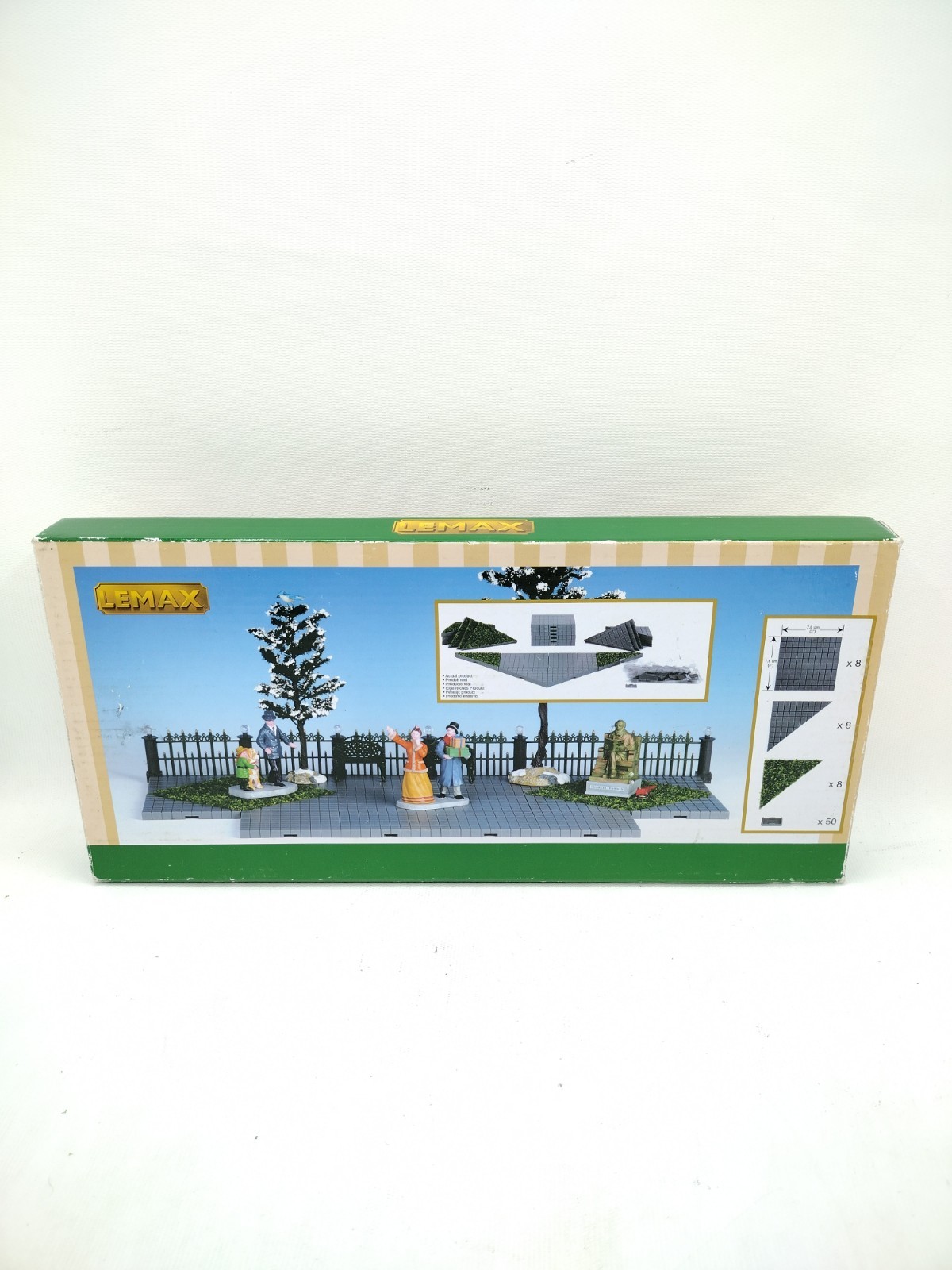Lemax Landscape Accents Plaza System Gray Triangle Grass 24 Pieces
