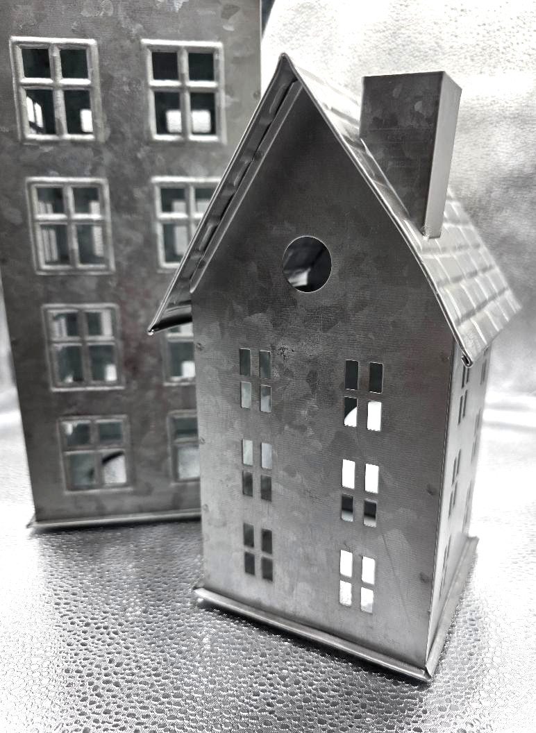 Pottery Barn Galvanized Village Houses SET of 2