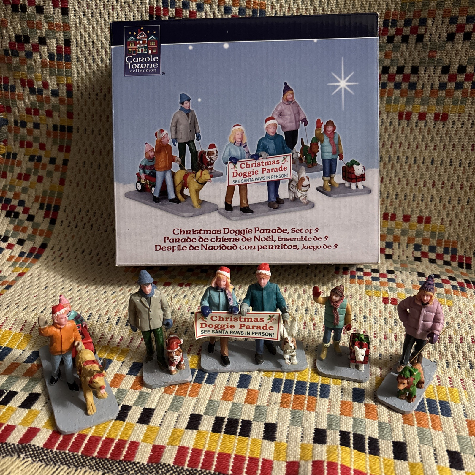 Lemax Christmas Doggie Parade Carole Towne Village Town City Figures Dogs