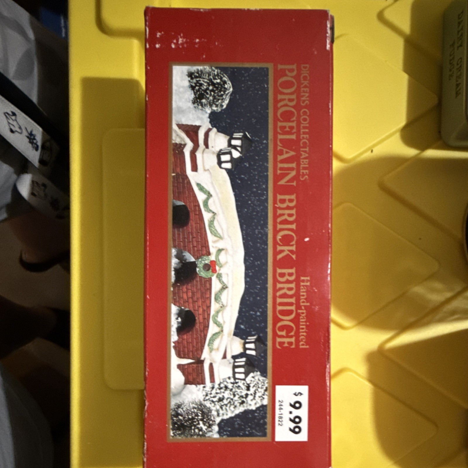 Dickens Collectables Christmas Village Porcelain Brick Bridge Hand Painted Boxed