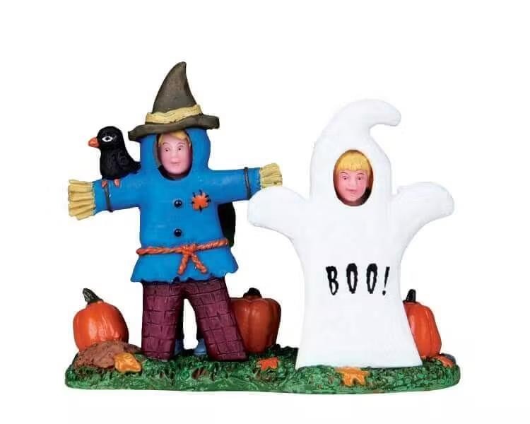 PUMPKIN PATCH FUN Witch Ghost Lemax SPOOKY TOWN Halloween 2010 NEW #02837 RETIRE