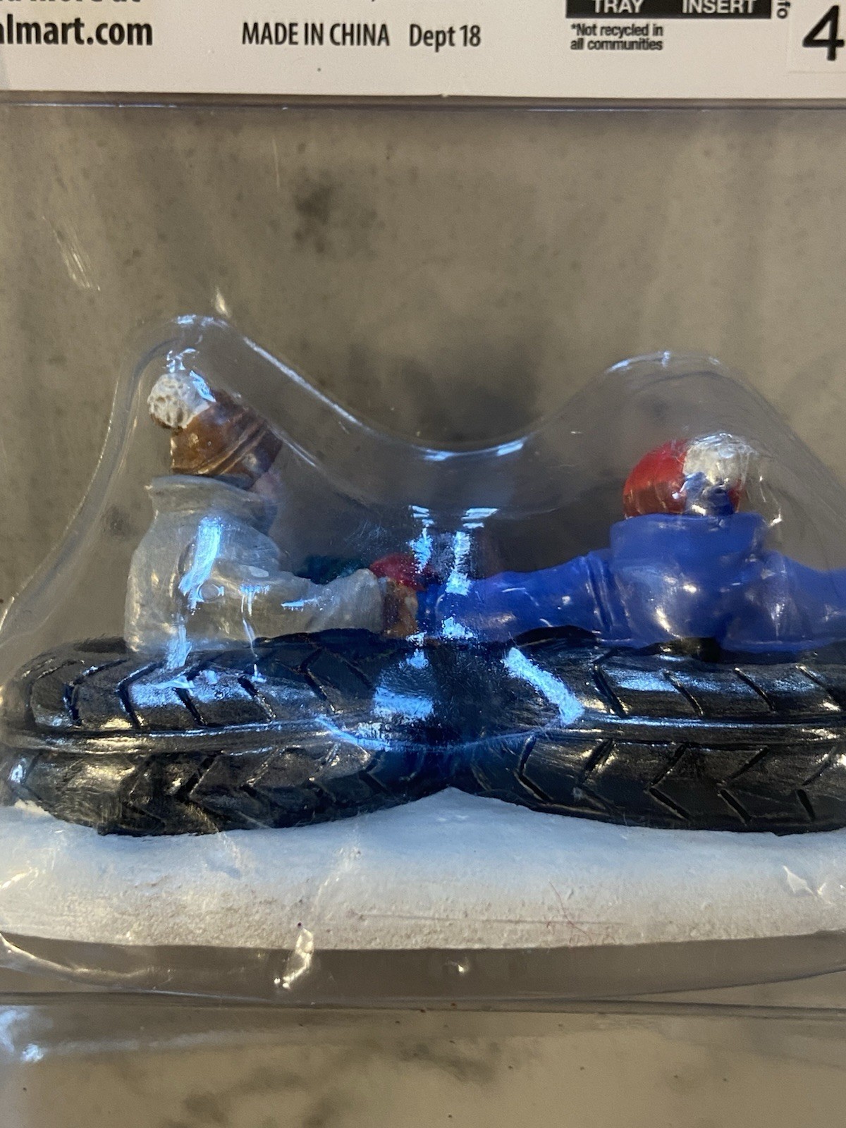 NEW IN PACKAGE ~ HOLIDAY TIME * SLED FUN * Kids on Snow Tubes Christmas Village