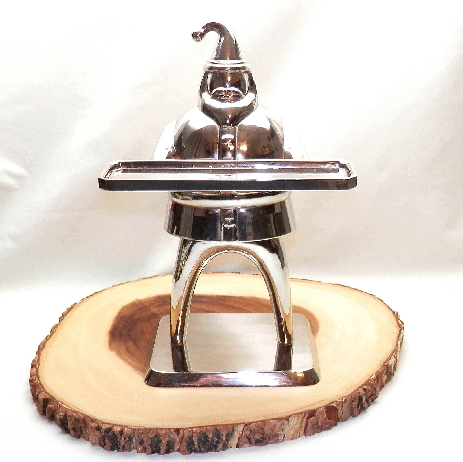 Silver Tone Santa Clause POTTERY BARN Cider House Christmas Tea Light Holder