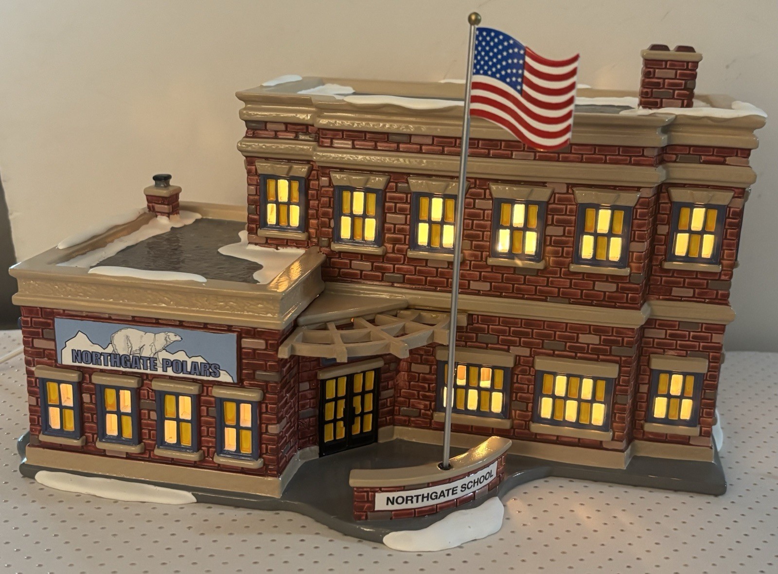 Dept 56 Snow Village Northgate School Lighted Building