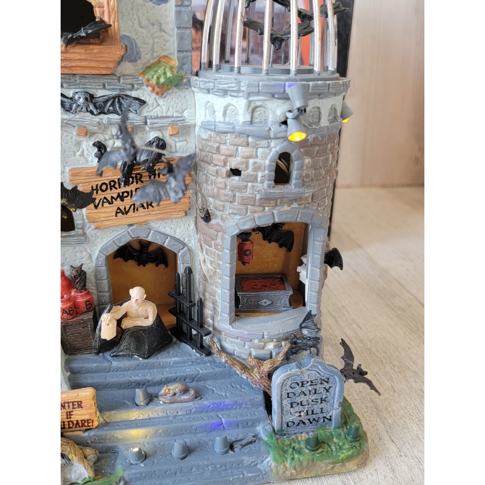Lemax Vampire Bat Aviary 2011 spooky town Village accessory Halloween