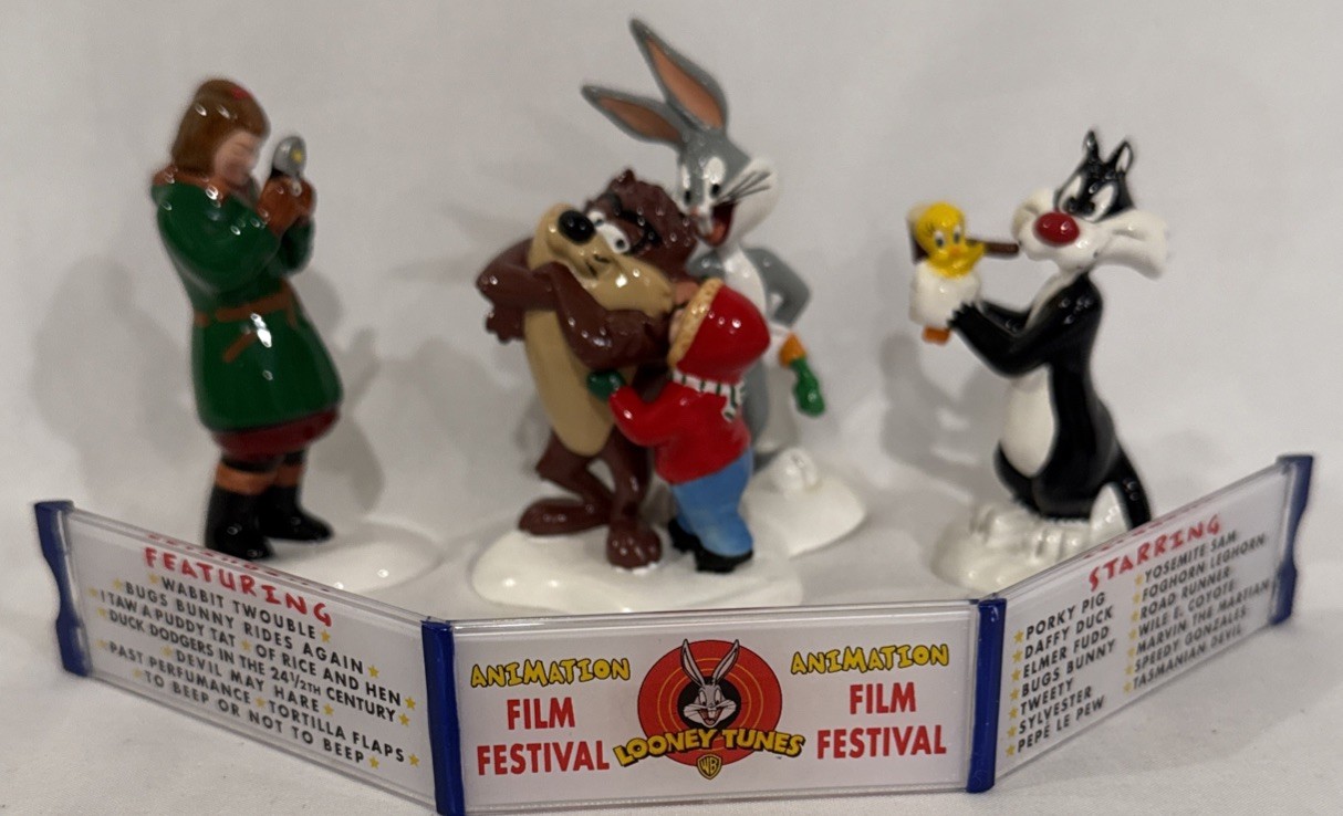 Dept 56 Looney Tunes Animation Film Festival Snow Village Christmas Read