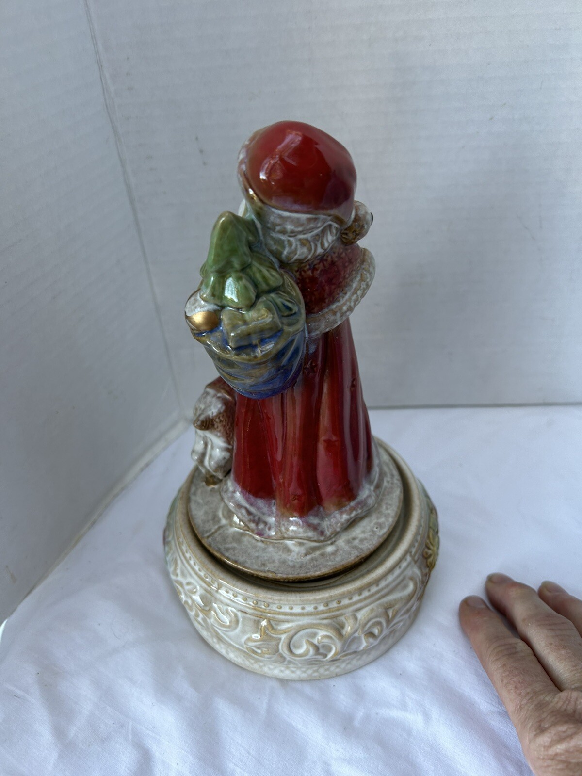 Elements Porcelain Musical Santa Statue Decor North Pole Christmas Reindeer