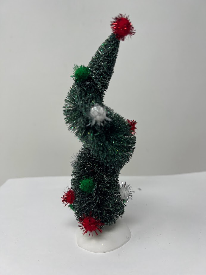 Dept 56 Christmas Village Tinsel Ball Trees #52971 2001 Red Green White