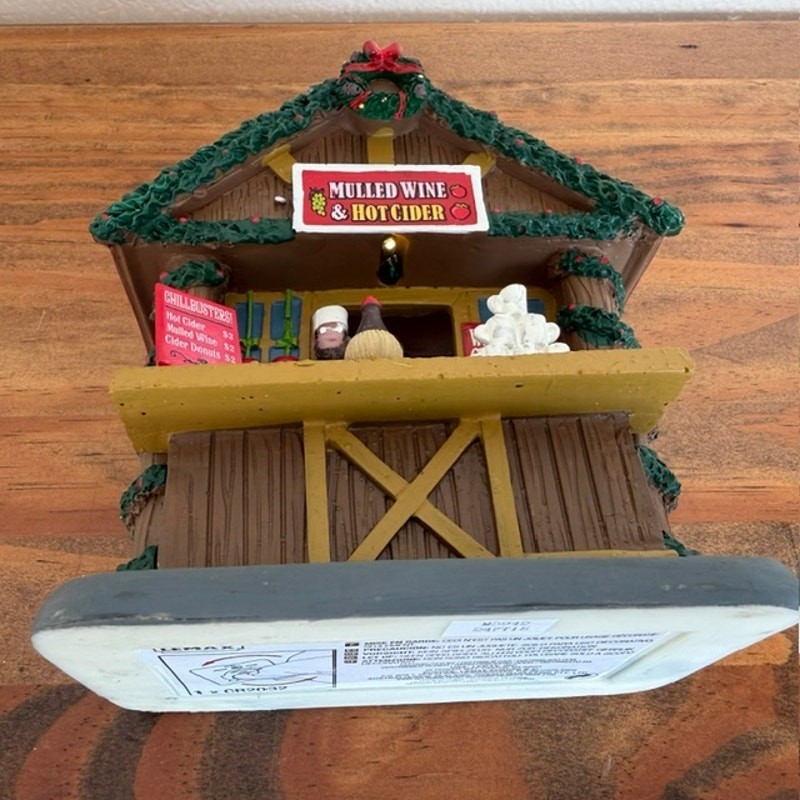 Lemax Mulled Wine & Hot Cider Stand Market Stall Vendor -2020 – working Light