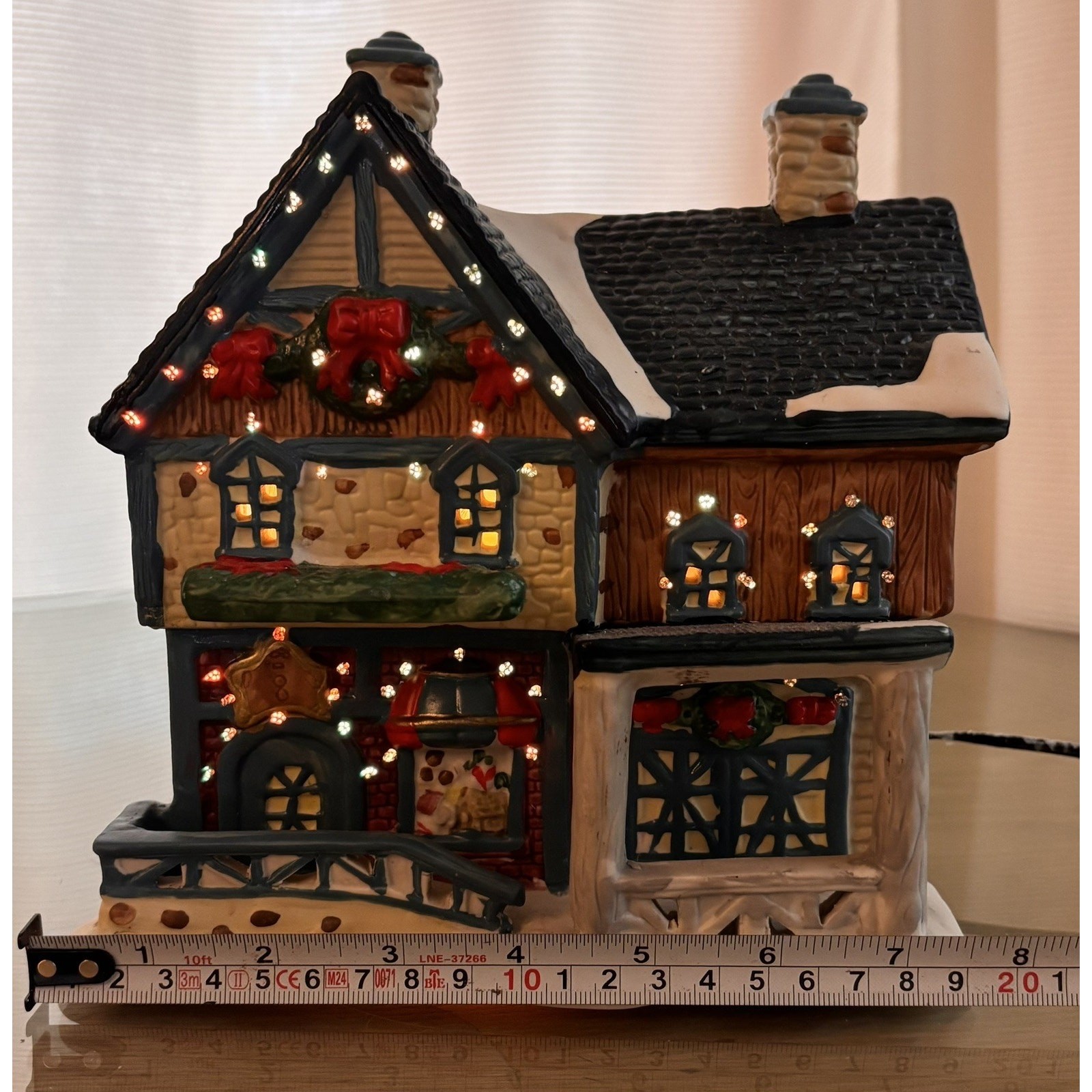 2002 Christmas Streets Collection “Village Home” Porcelain House Lighted Windows