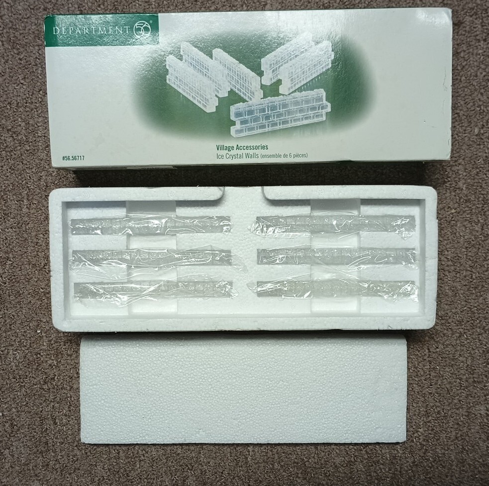 Department 56 Village Accessories Ice Crystal Walls – Set of 6 – 4 1/2″ x 1 1/4″