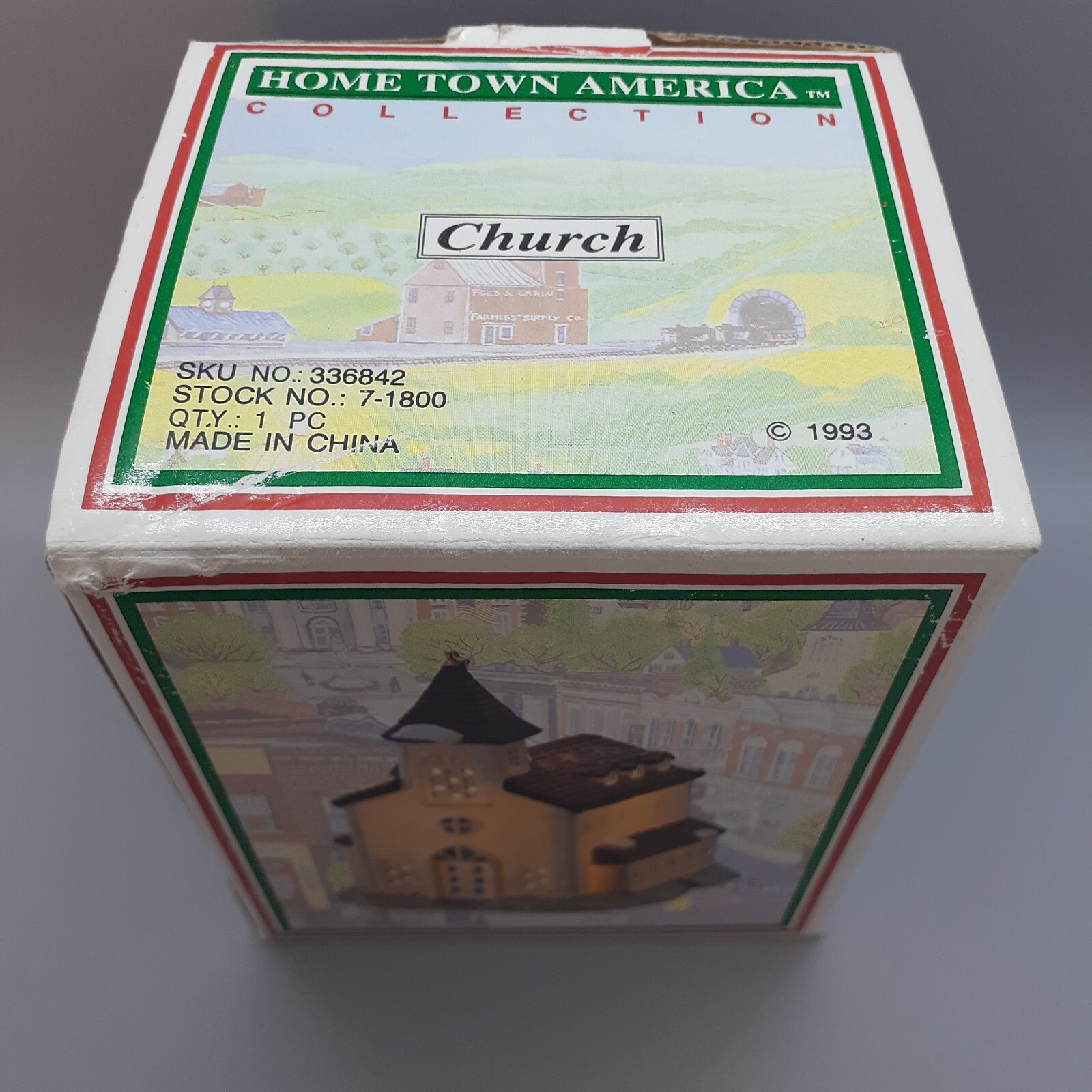 Home Town America Collection Church Porcelain Christmas Village 1993 Vintage EUC