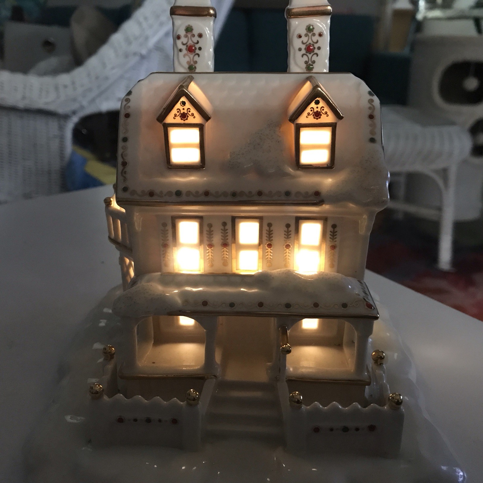 Vtg Lenox Village Treasures Mistletoe Park Series Victorian House Dept 56/761598