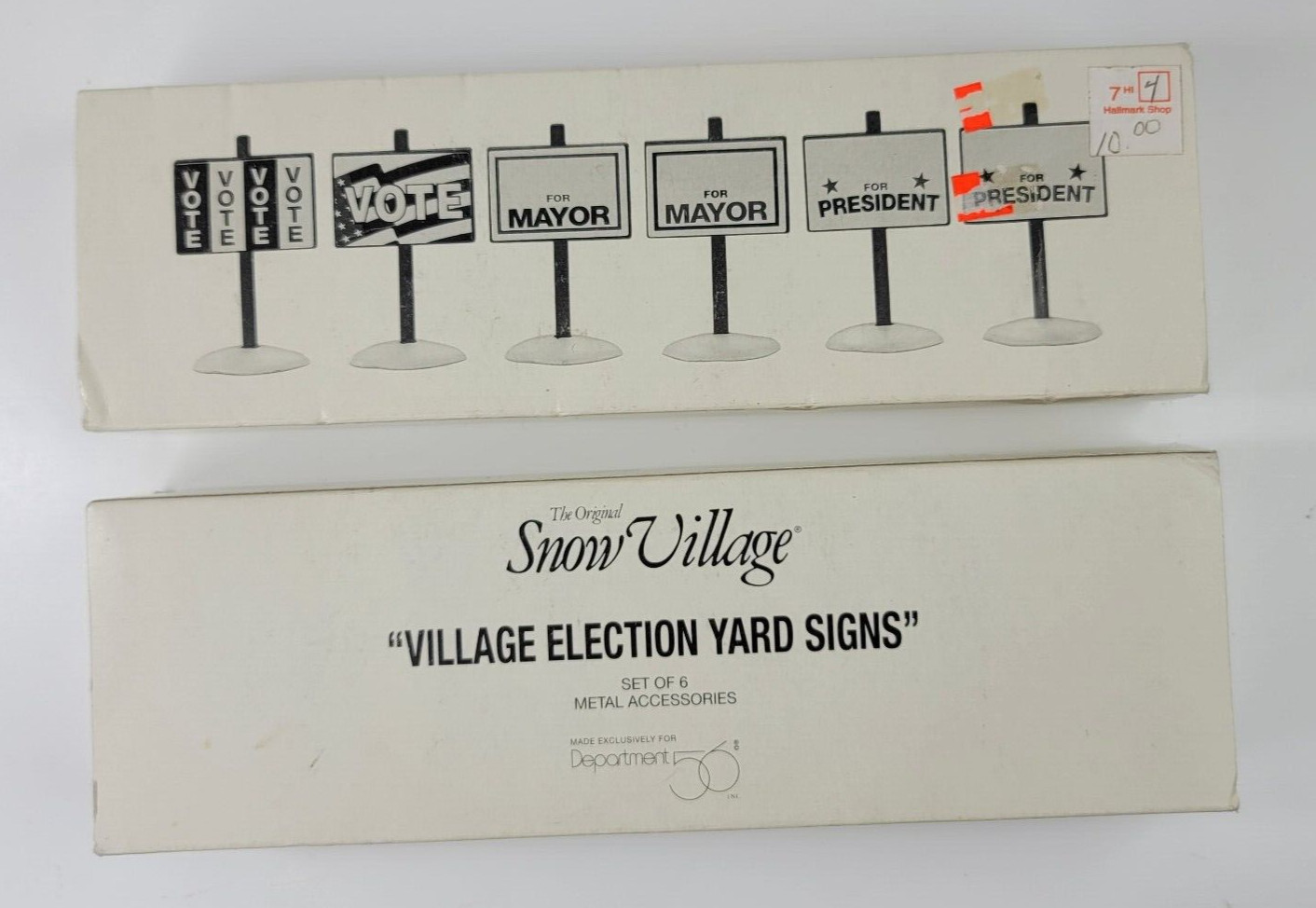 2 Sets Dept 56 Snow Village Election Yard Signs 12 Pc Vote For President Mayor