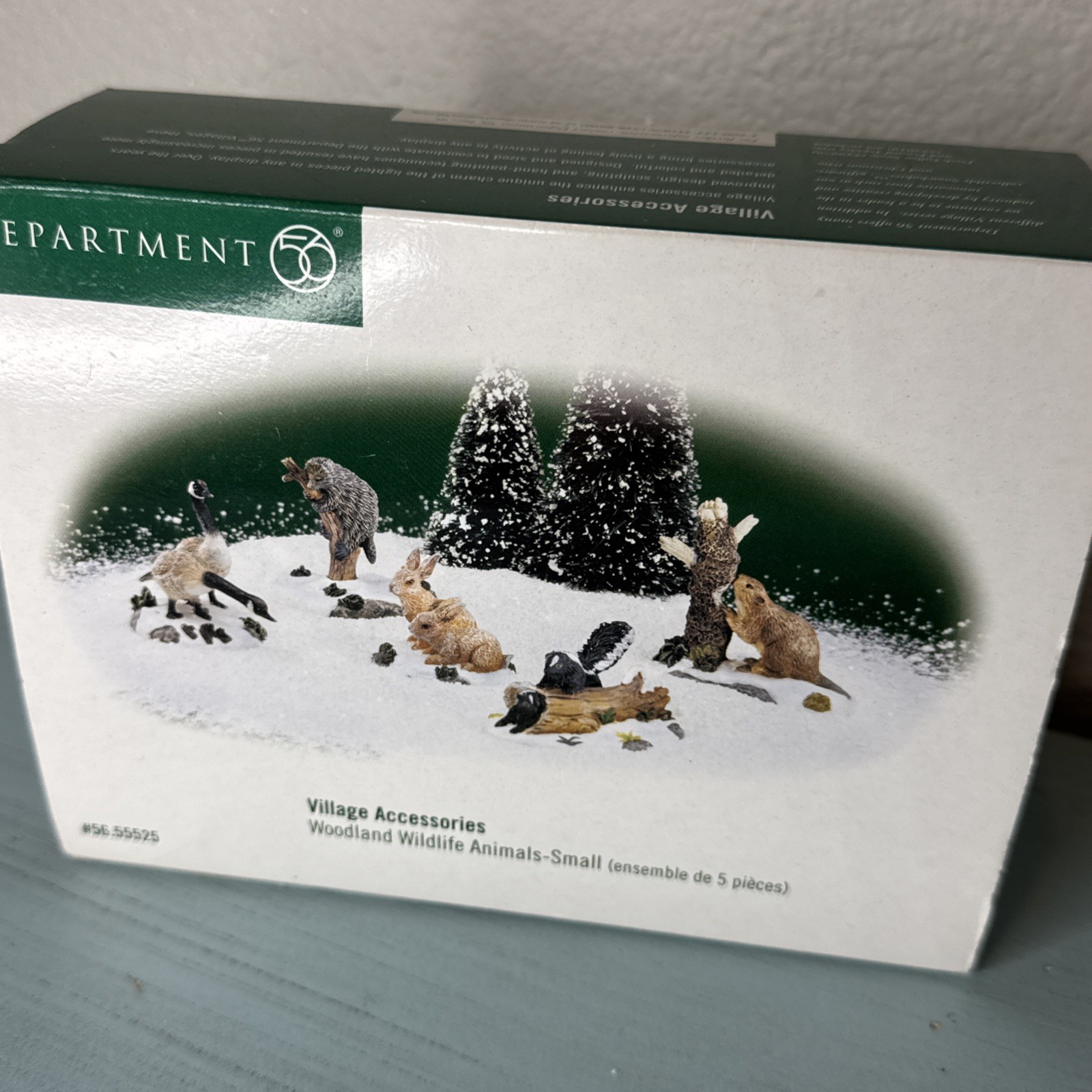 Department 56 Woodland Wildlife Animals 5 Piece w Box Village Accessories #55525