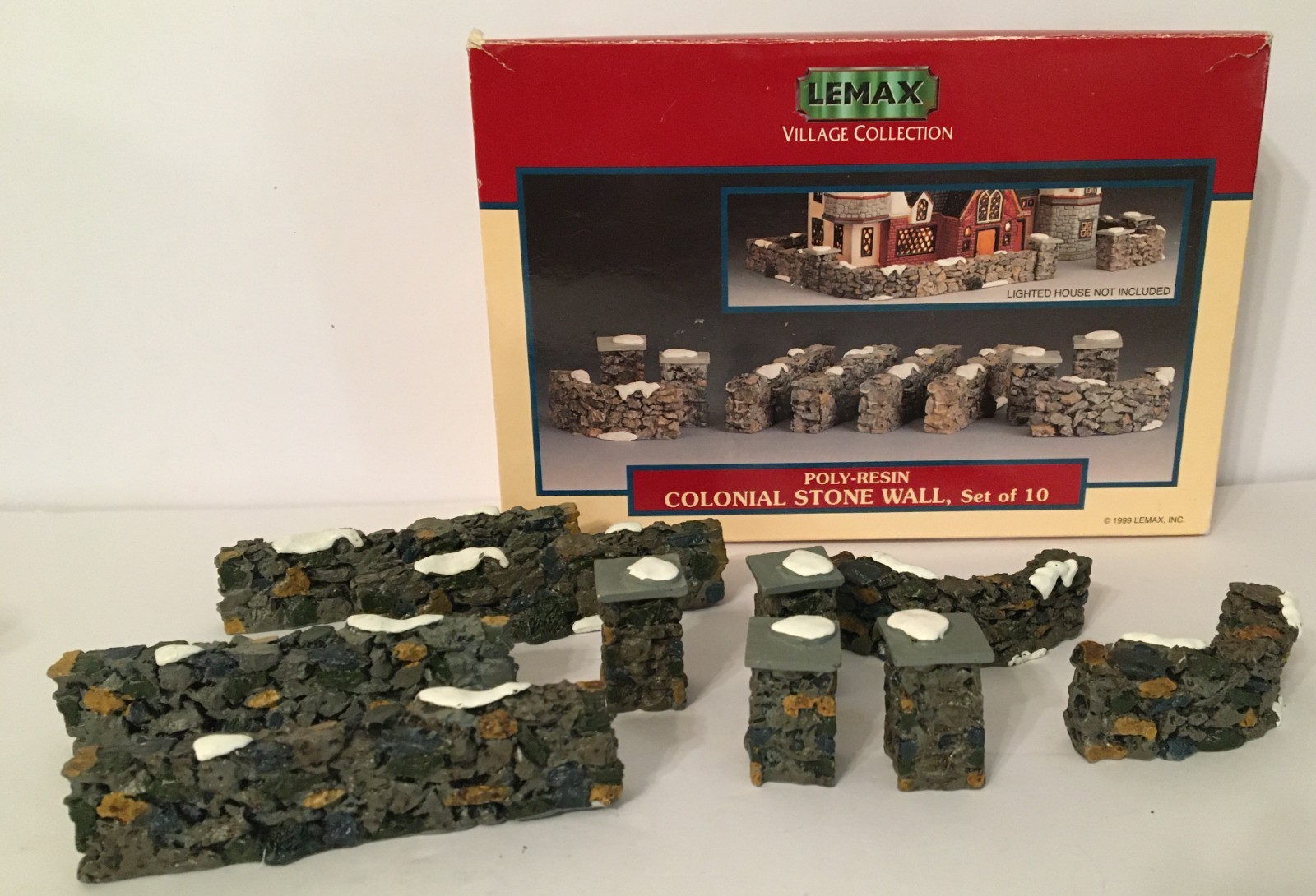 Lemax Vintage Village Collection Colonial Stone Wall Set of 10