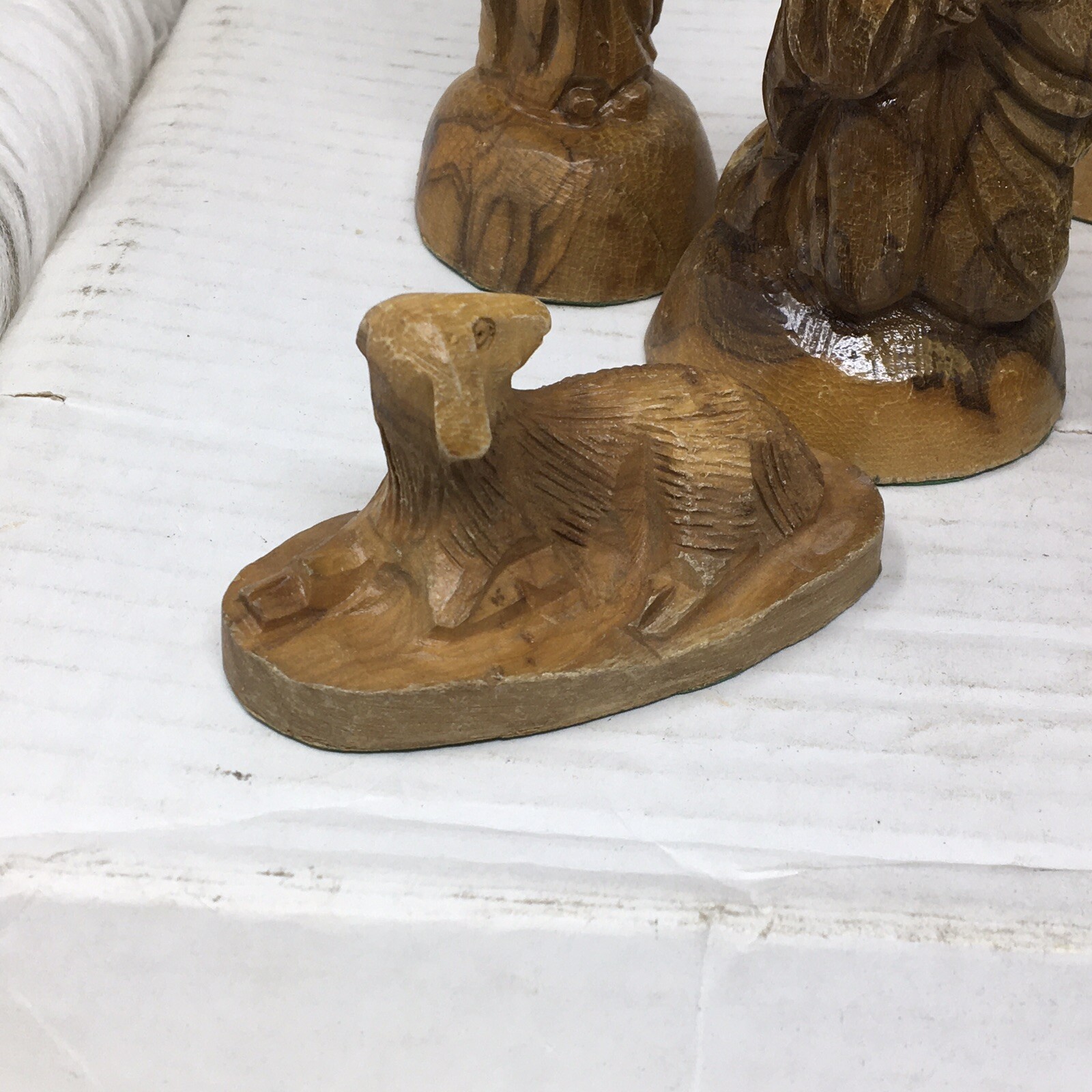 Vintage Hand Carved NATIVITY SET 9 Piece Wood Holy Family READ DESCRIPTION