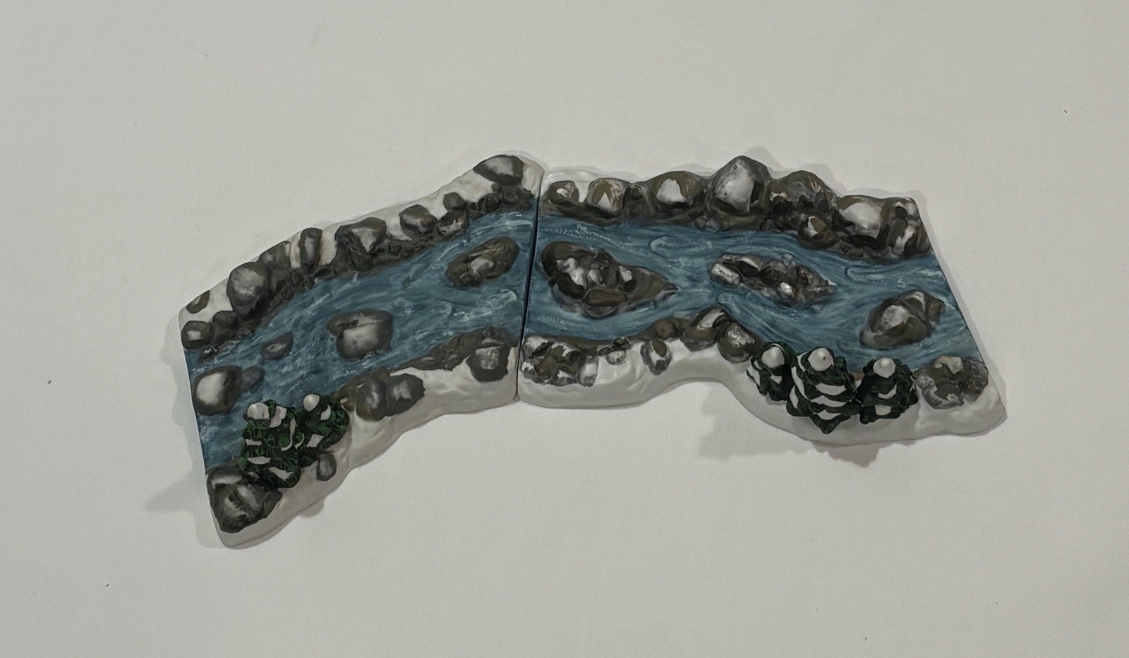 Village Accessories 2 Pc River Set Porcelain Christmas Village Snow Scene