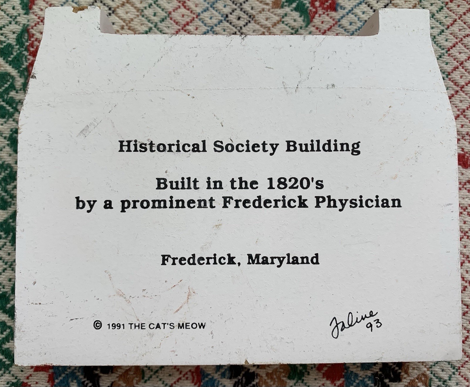 Cats Meow Village FREDERICK MARYLAND Historical Society House Historic MD Faline