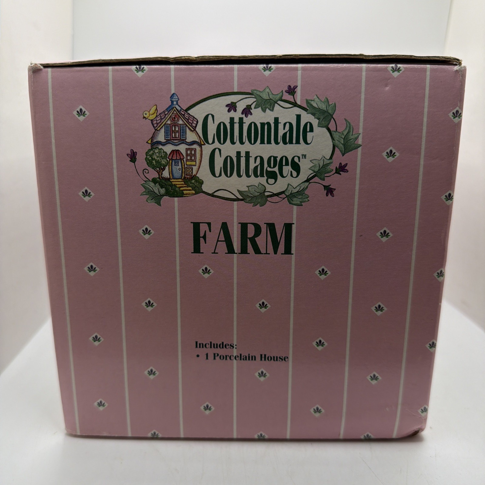 Cottontale Cottages Spring Bunny Easter Village FARM hand painted cottage w/ Box